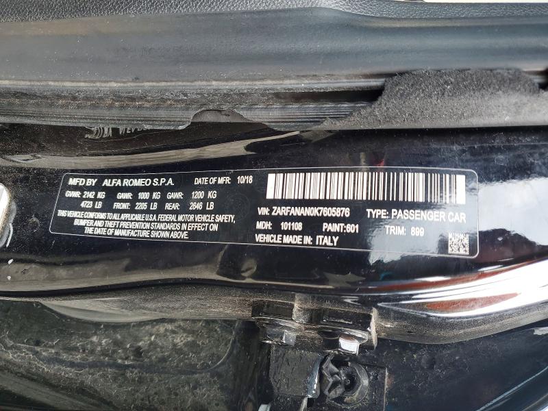 Aukcja sprzedaży 2019 Alfa Romeo Giulia, vin: ZARFANAN0K7605876, numer aukcji: 64114156