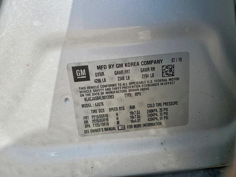 Aukcja sprzedaży 2020 Buick Encore, vin: KL4CJASB4LB012993, numer aukcji: 66095066