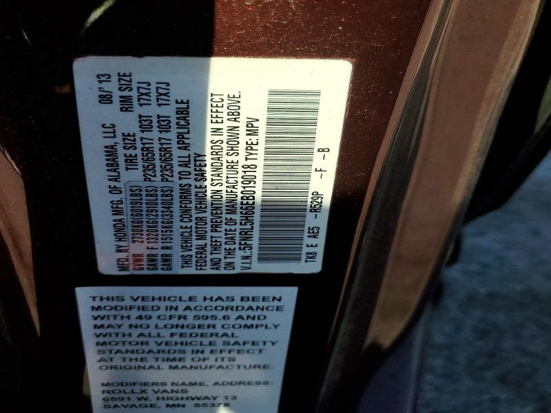Aukcja sprzedaży 2014 Honda Odyssey, vin: 5FNRL5H66EB019018, numer aukcji: 64506066