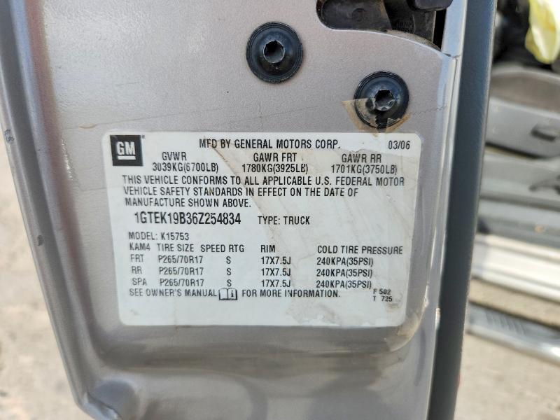 2006 Gmc New Sierra მანქანა იყიდება აუქციონზე, vin: 1GTEK19B36Z254834, აუქციონის ნომერი: 66239286
