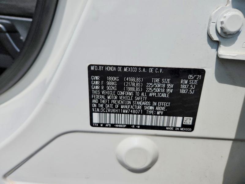 Продаж на аукціоні авто 2021 Honda Hr-v, vin: 3CZRU6H11MM748071, номер лоту: 64736666