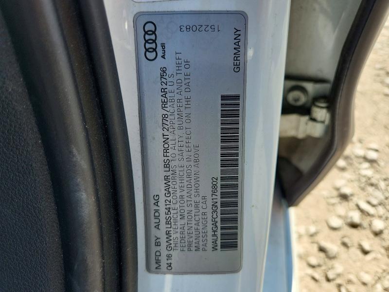 Aukcja sprzedaży 2016 Audi A6, vin: WAUHGAFC3GN176802, numer aukcji: 63814516