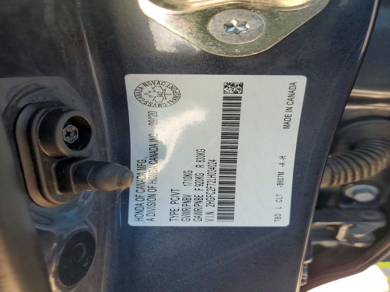 Aukcja sprzedaży 2020 Honda Civic, vin: 2HGFC2F72LH034024, numer aukcji: 62941876