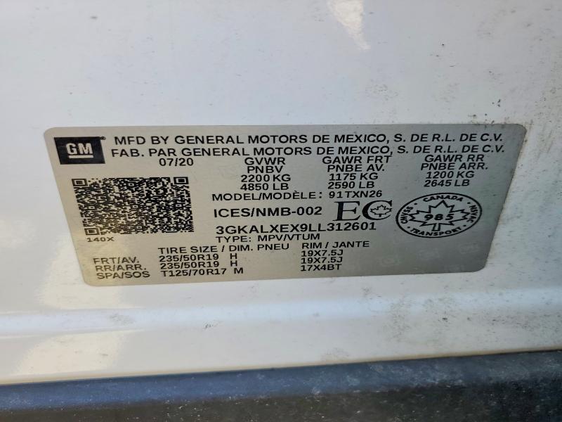 64940886 :رقم المزاد ، 3GKALXEX9LL312601 vin ، 2020 Gmc Terrain مزاد بيع