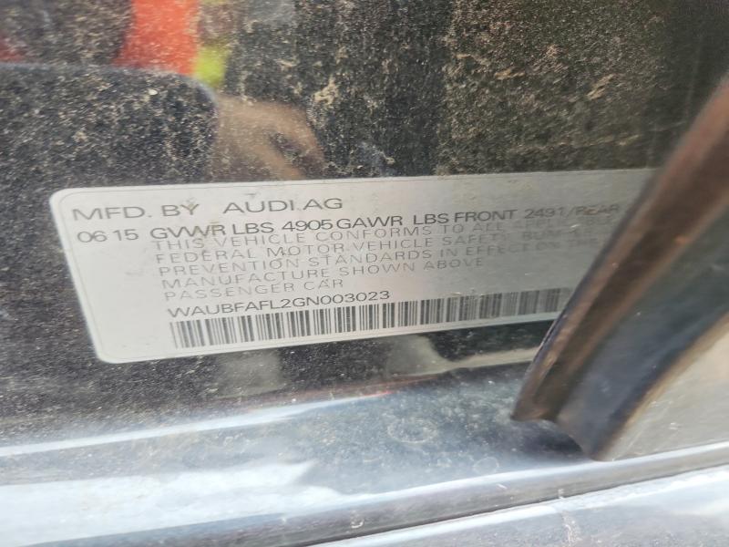 65452946 :رقم المزاد ، WAUBFAFL2GN003023 vin ، 2016 Audi A4 مزاد بيع