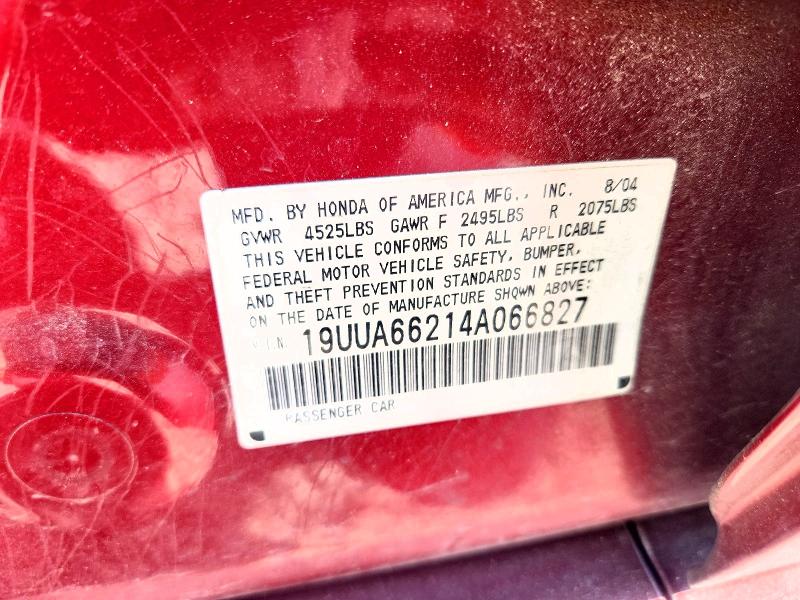 65939066 :رقم المزاد ، 19UUA66214A066827 vin ، 2004 Acura Tl مزاد بيع