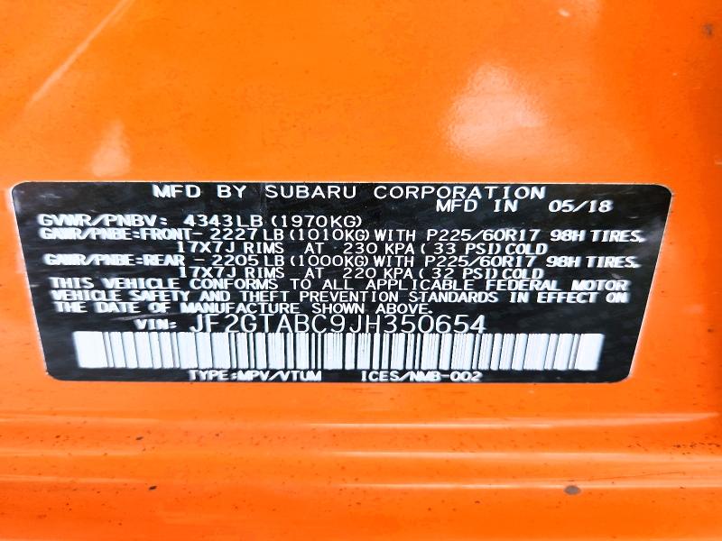 Продаж на аукціоні авто 2018 Subaru Crosstrek, vin: JF2GTABC9JH350654, номер лоту: 64923556