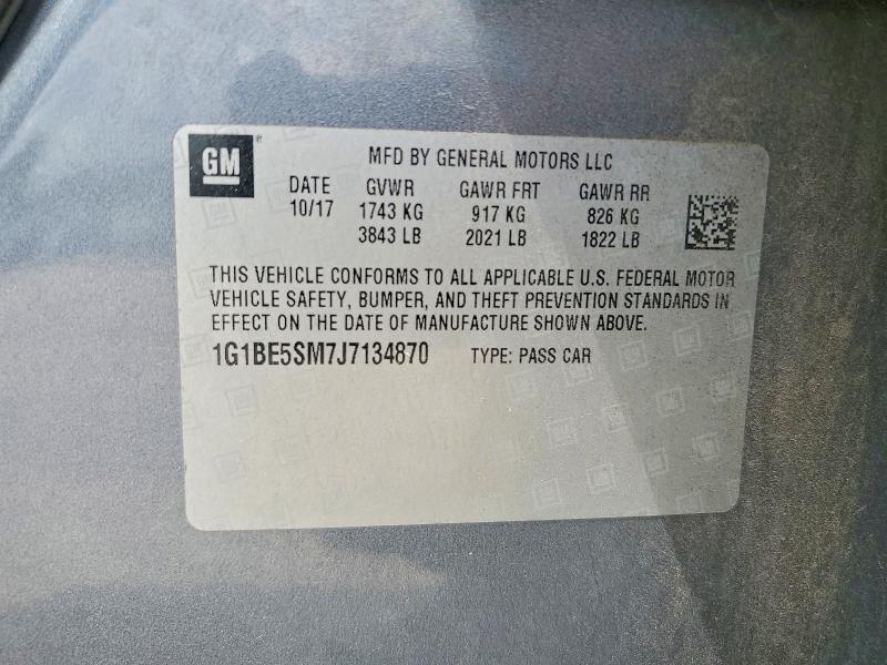 67405776 :رقم المزاد ، 1G1BE5SM7J7134870 vin ، 2018 Chevrolet Cruze مزاد بيع