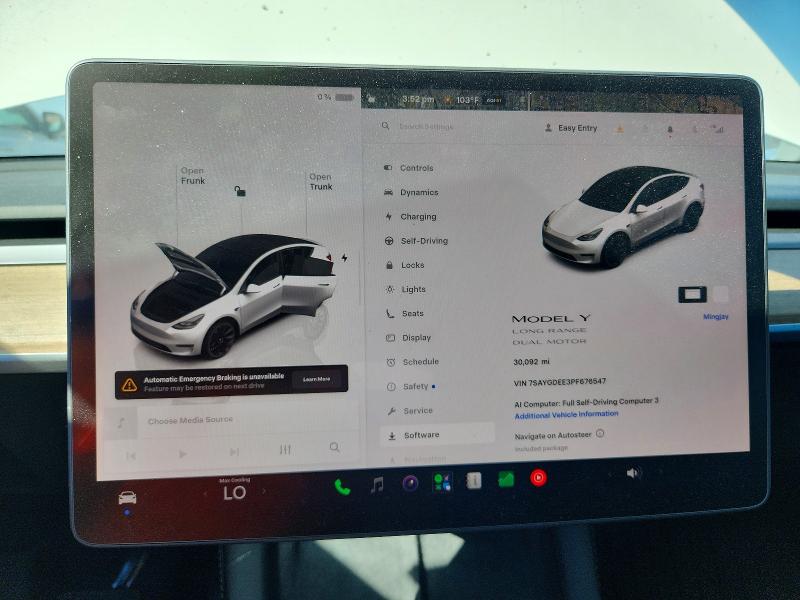 2023 Tesla Model Y მანქანა იყიდება აუქციონზე, vin: 7SAYGDEE3PF676547, აუქციონის ნომერი: 65725546