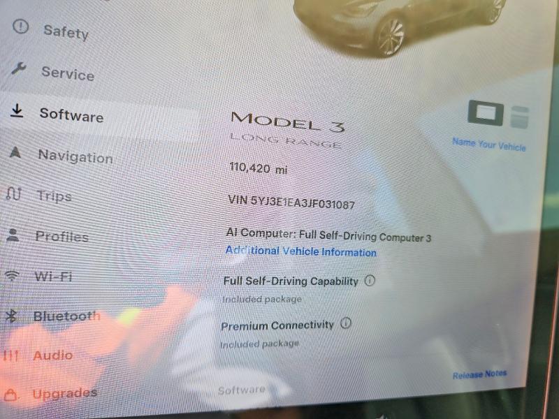 2018 Tesla Model 3 მანქანა იყიდება აუქციონზე, vin: 5YJ3E1EA3JF031087, აუქციონის ნომერი: 64365406