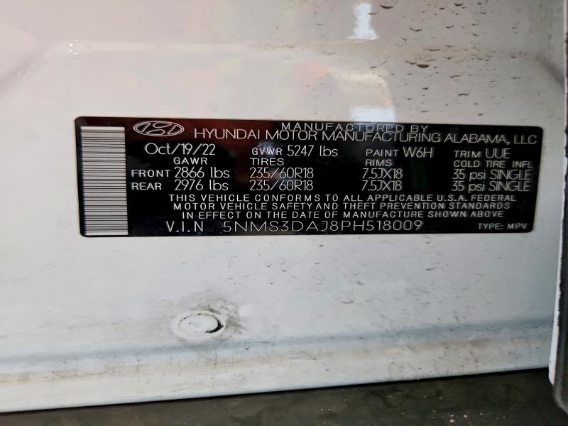 66493996 :رقم المزاد ، 5NMS3DAJ8PH518009 vin ، 2023 Hyundai Santa Fe مزاد بيع