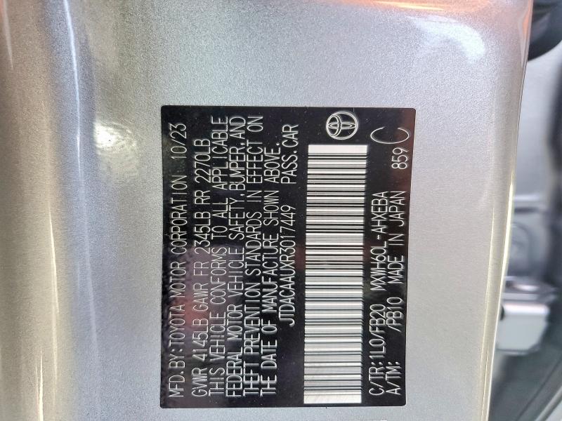 65570346 :رقم المزاد ، JTDACAAUXR3017449 vin ، 2024 Toyota Prius مزاد بيع