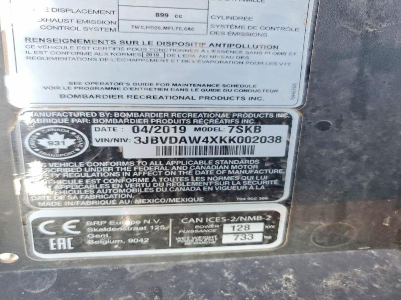 Auction sale of the 2019 Can-am Maverick X3, vin: 3JBVDAW4XKK002038, lot number: 63889646