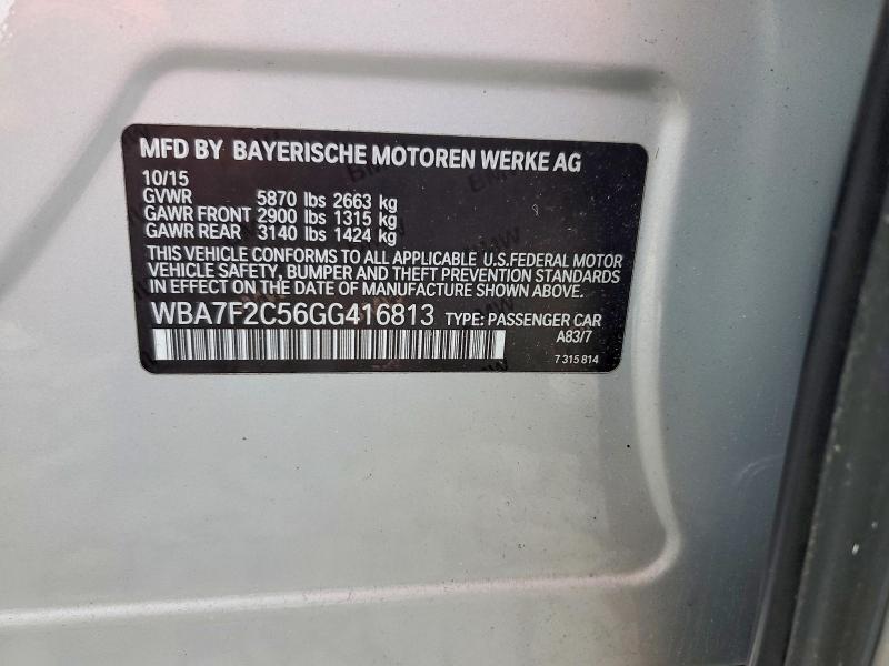 Aukcja sprzedaży 2016 Bmw 750, vin: WBA7F2C56GG416813, numer aukcji: 61433686