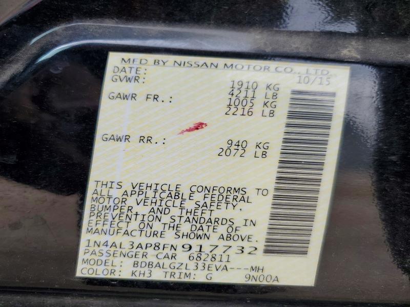 Продаж на аукціоні авто 2015 Nissan Altima, vin: 1N4AL3AP8FN917732, номер лоту: 66603766