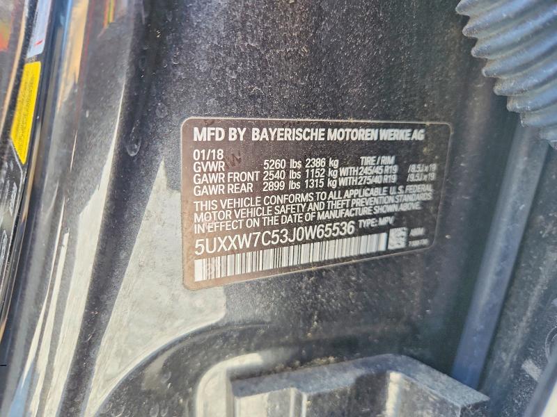 66246626 :رقم المزاد ، 5UXXW7C53J0W65536 vin ، 2018 Bmw X4 Xdrivem مزاد بيع