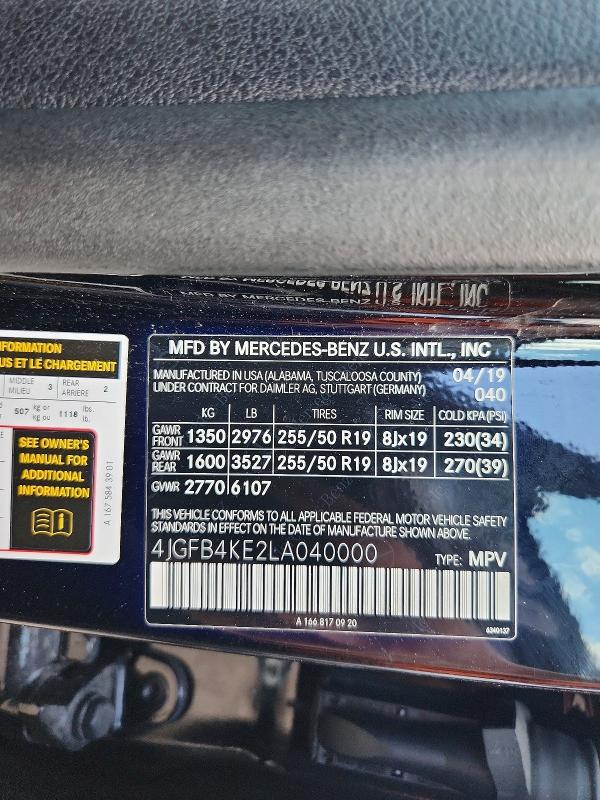 Продаж на аукціоні авто 2020 Mercedes-benz Gle, vin: 4JGFB4KE2LA040000, номер лоту: 65205576