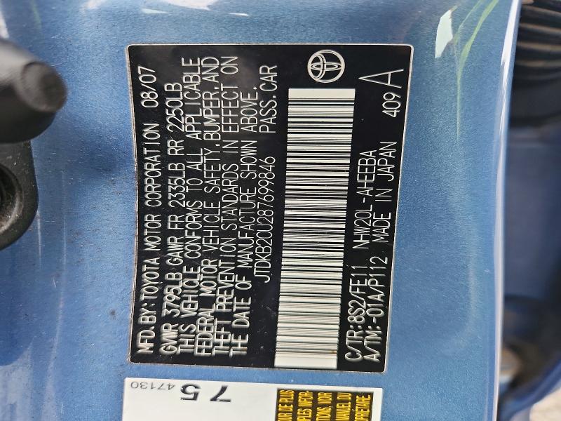 Продажа на аукционе авто 2008 Toyota Prius, vin: JTDKB20U287699846, номер лота: 64121486