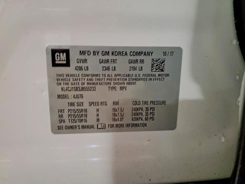 Aukcja sprzedaży 2018 Buick Encore, vin: KL4CJ1SB3JB555233, numer aukcji: 65317946