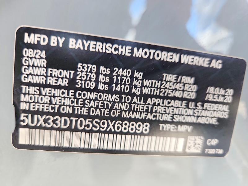 Продаж на аукціоні авто 2025 Bmw X4, vin: 5UX33DT05S9X68898, номер лоту: 64391186