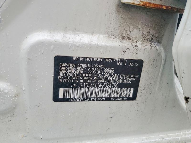 Aukcja sprzedaży 2015 Subaru Impreza, vin: JF1GJAC65FH024750, numer aukcji: 65227986