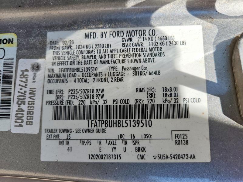 Продажа на аукционе авто 2020 Ford Mustang, vin: 1FATP8UH8L5139510, номер лота: 64146796