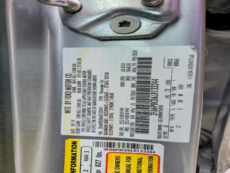 Aukcja sprzedaży 2020 Ford Fusion, vin: 3FA6P0CD6LR133344, numer aukcji: 63921836