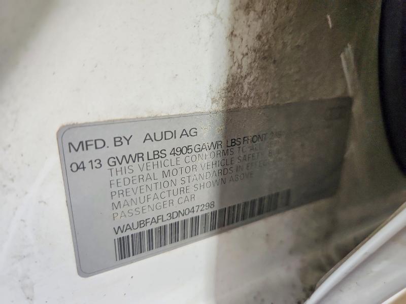 Aukcja sprzedaży 2013 Audi A4, vin: WAUBFAFL3DN047298, numer aukcji: 65989696