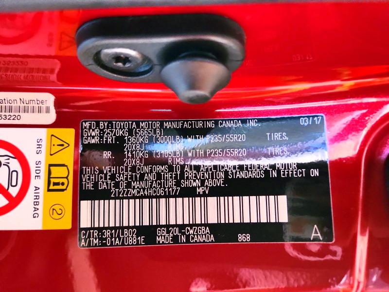 65885336 :رقم المزاد ، 2T2ZZMCA4HC061177 vin ، 2017 Lexus Rx 350 مزاد بيع