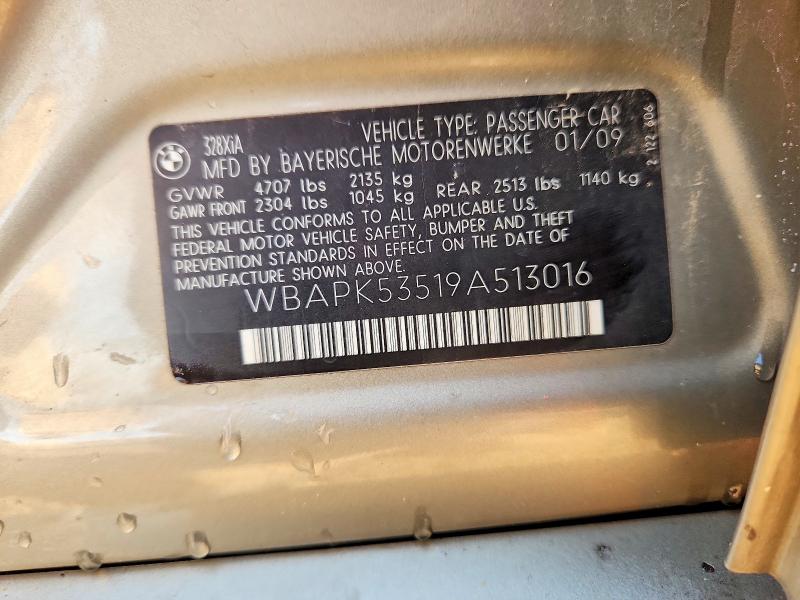 64834686 :رقم المزاد ، WBAPK53519A513016 vin ، 2009 Bmw 328 مزاد بيع