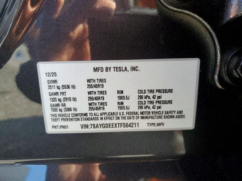 64068266 :رقم المزاد ، 7SAYGDEEXTF564211 vin ، 2026 Tesla Model Y مزاد بيع