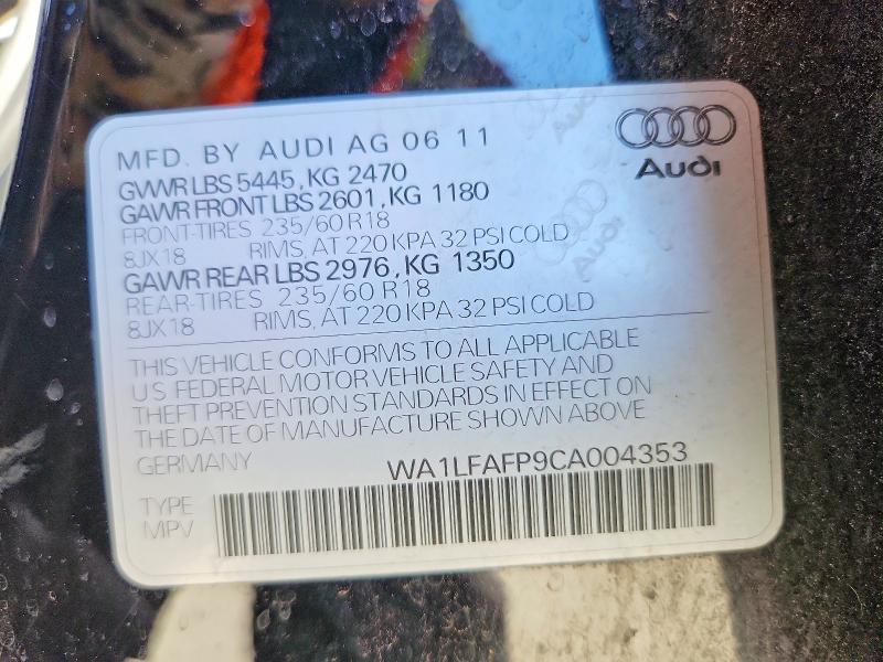 Aukcja sprzedaży 2012 Audi Q5, vin: WA1LFAFP9CA004353, numer aukcji: 65383106