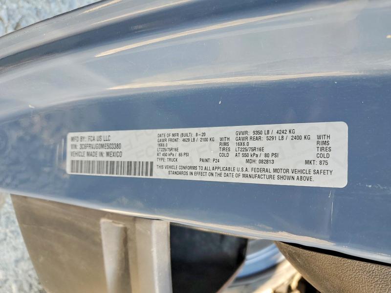 Aukcja sprzedaży 2021 Ram Promaster 3500, vin: 3C6FRVJG0ME503380, numer aukcji: 61036866