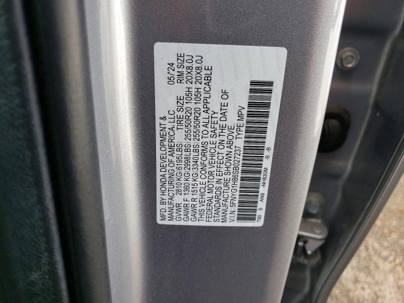 66033476 :رقم المزاد ، 5FNYG1H86SB027237 vin ، 2025 Honda Pilot مزاد بيع