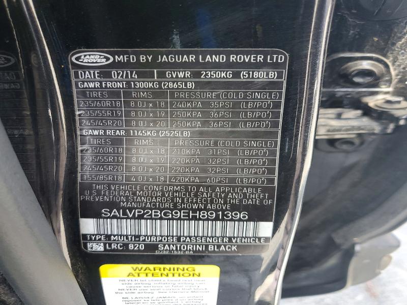 Aukcja sprzedaży 2014 Land Rover Range Rover Evoque, vin: SALVP2BG9EH891396, numer aukcji: 67288236