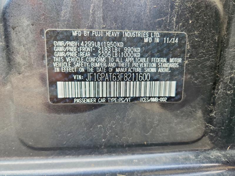Aukcja sprzedaży 2015 Subaru Impreza, vin: JF1GPAT63F8211600, numer aukcji: 63555086