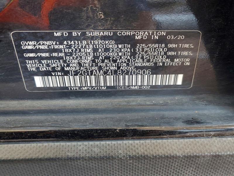Продажа на аукционе авто 2020 Subaru Crosstrek, vin: JF2GTAMC4L8270906, номер лота: 63609736