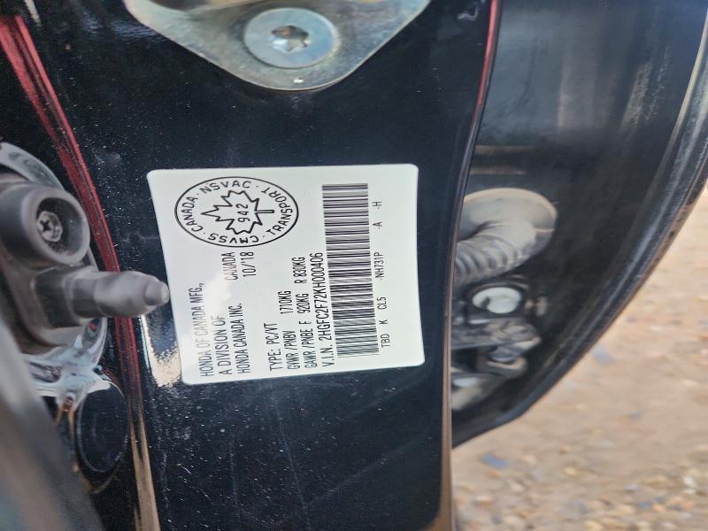 63522906 :رقم المزاد ، 2HGFC2F72KH000406 vin ، 2019 Honda Civic مزاد بيع