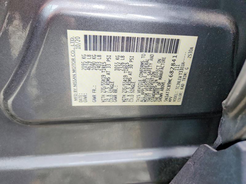2021 Nissan Rogue მანქანა იყიდება აუქციონზე, vin: 5N1AT3CB9MC682841, აუქციონის ნომერი: 61731946