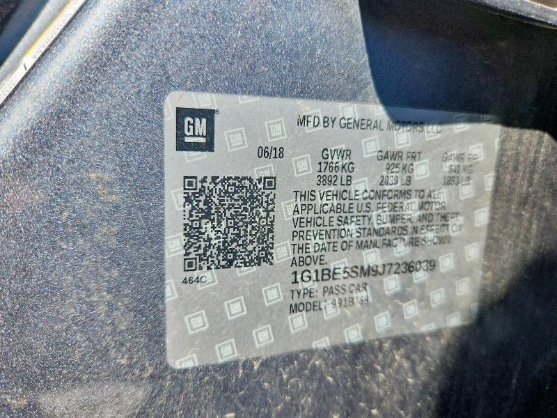 63174386 :رقم المزاد ، 1G1BE5SM9J7236039 vin ، 2018 Chevrolet Cruze مزاد بيع