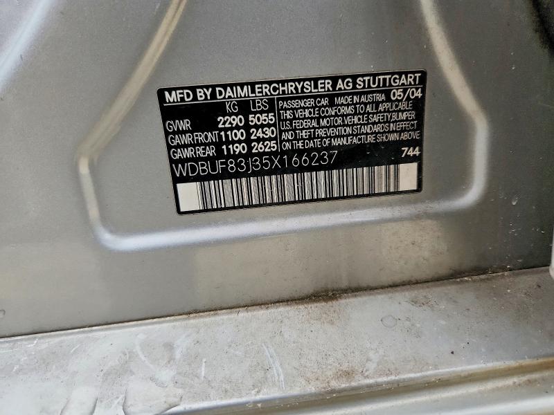 Aukcja sprzedaży 2005 Mercedes-benz E, vin: WDBUF83J35X166237, numer aukcji: 65387716