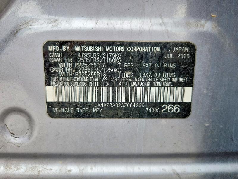 Продажа на аукционе авто 2016 Mitsubishi Outlander, vin: JA4AZ3A32GZ064996, номер лота: 64744096