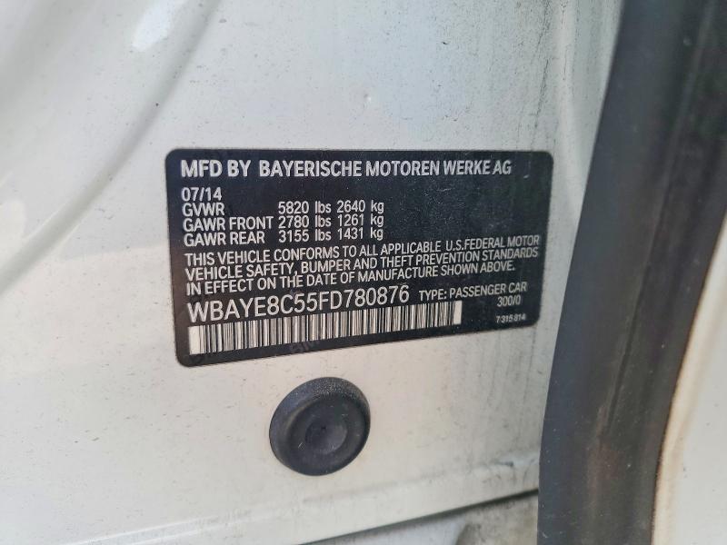 Aukcja sprzedaży 2015 Bmw 750, vin: WBAYE8C55FD780876, numer aukcji: 66142886