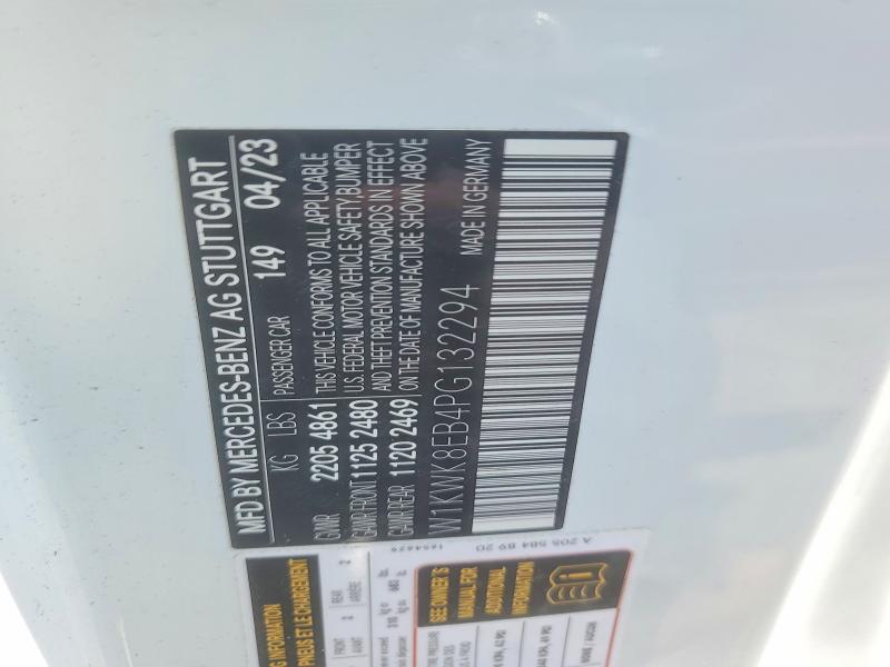 2023 Mercedes-benz C მანქანა იყიდება აუქციონზე, vin: W1KWK8EB4PG132294, აუქციონის ნომერი: 66201326