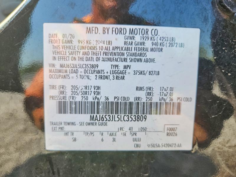 Продаж на аукціоні авто 2020 Ford Ecosport, vin: MAJ6S3JL5LC353809, номер лоту: 67096206