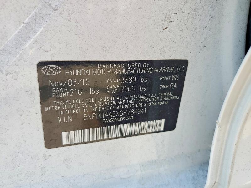 Продаж на аукціоні авто 2016 Hyundai Elantra, vin: 5NPDH4AEXGH784941, номер лоту: 64327726