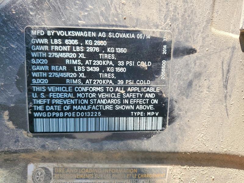 Продаж на аукціоні авто 2014 Volkswagen Touareg, vin: WVGDP9BP0ED013225, номер лоту: 64112106