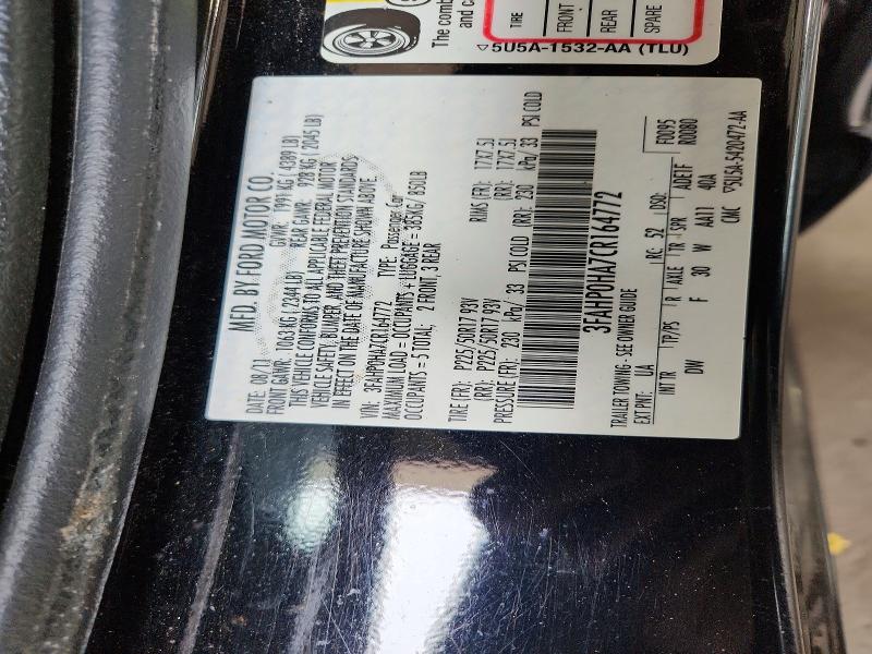 Продажа на аукционе авто 2012 Ford Fusion, vin: 3FAHP0HA7CR164772, номер лота: 64481546