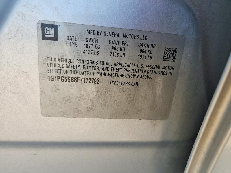 Продаж на аукціоні авто 2015 Chevrolet Cruze, vin: 1G1PG5SB8F7172792, номер лоту: 66422806