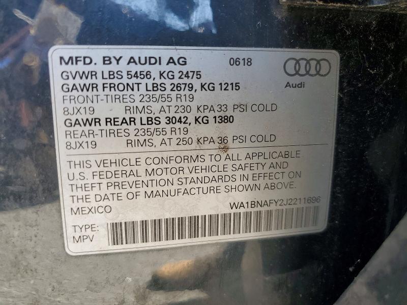 Продажа на аукционе авто 2018 Audi Q5, vin: WA1BNAFY2J2211696, номер лота: 63870516